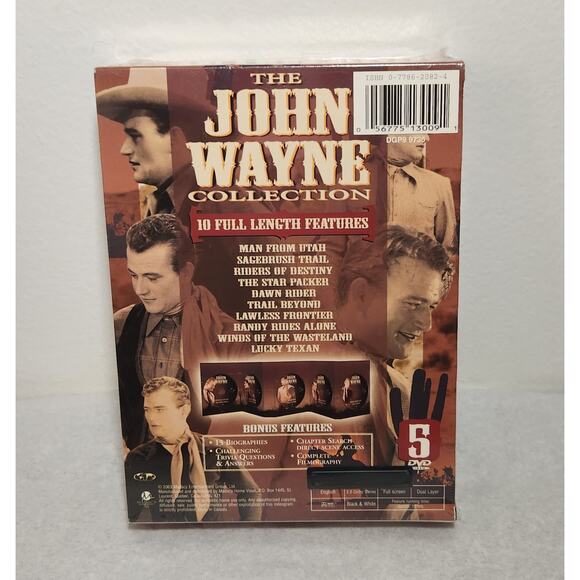 The John Wayne 10 Full Length Movies Collection 5 DVD's Box Set 2003 Brand New - Picture 3 of 6